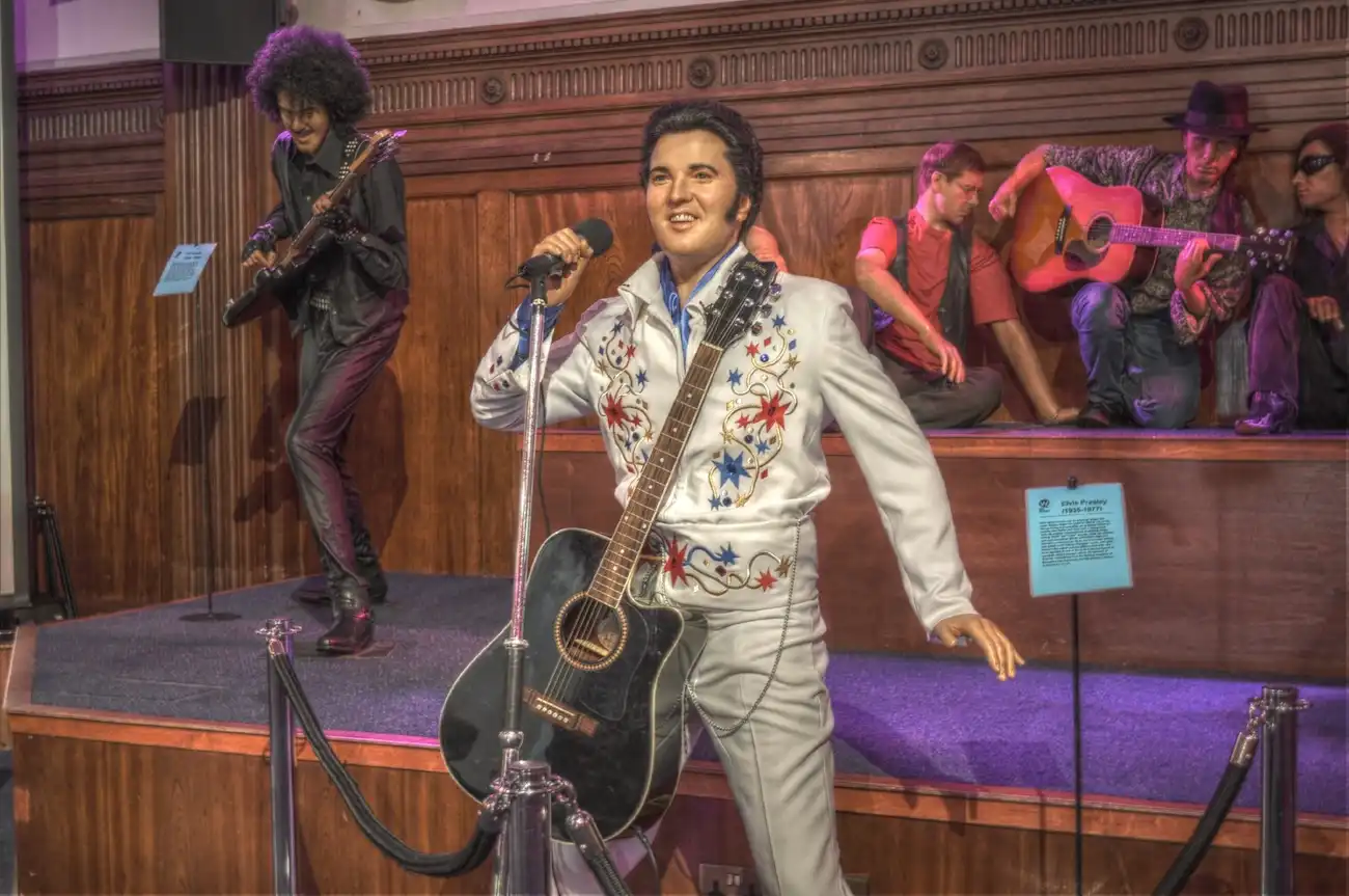 Wax statue of Elvis Presley at the National Wax Museum Plus in Dublin, Ireland.