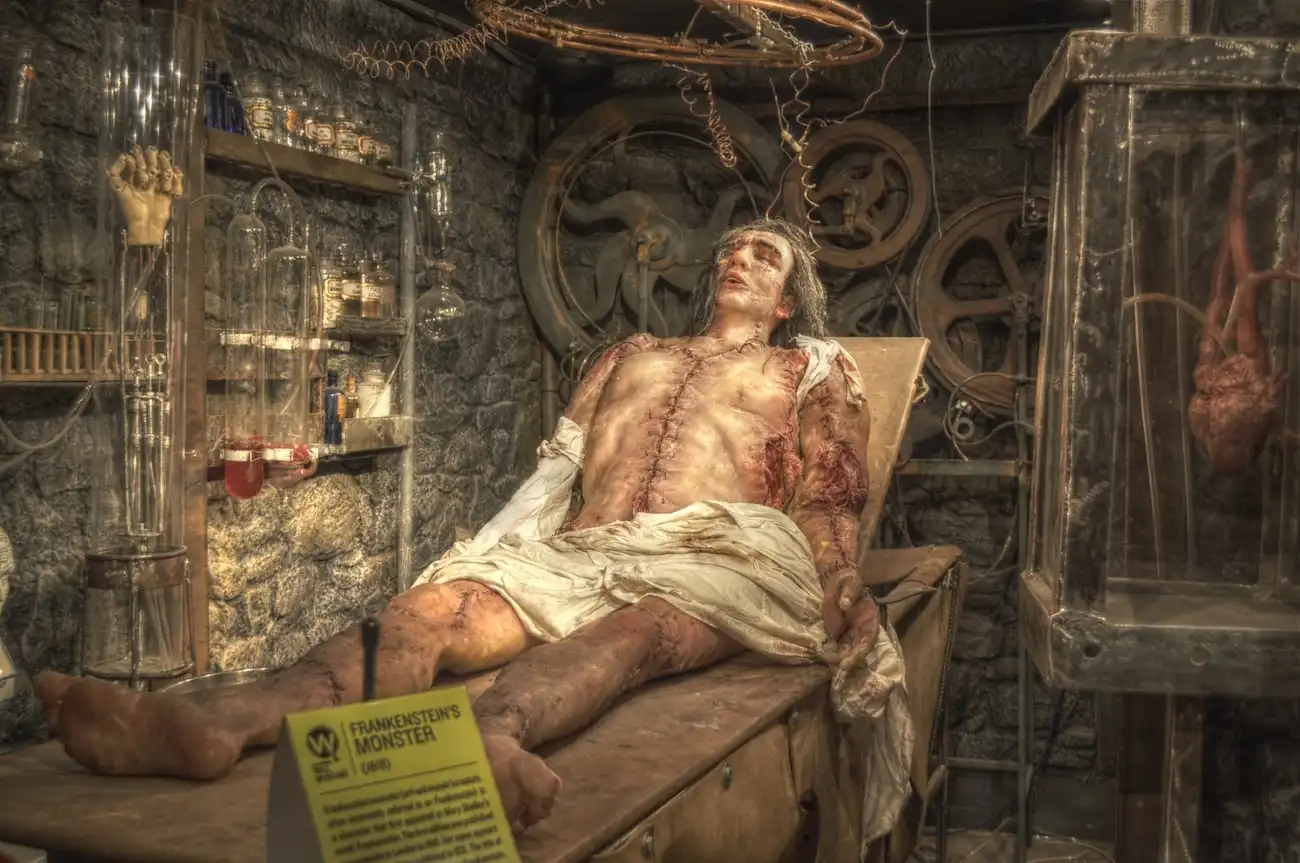 Wax statue of Frankenstein's monster at the National Wax Museum Plus in Dublin, Ireland.