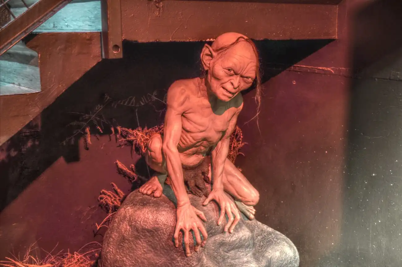 Wax statue of Gollum from Lord of the Rings at the National Wax Museum Plus in Dublin, Ireland.